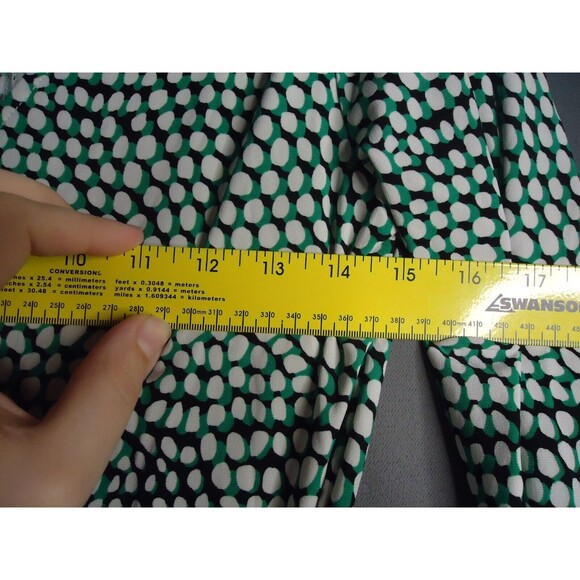 Roz & Ali Faux Wrap Sheath Dress Green White Polka Dot Stretch Womens Size XS - Picture 9 of 13